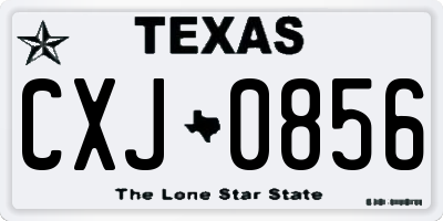 TX license plate CXJ0856