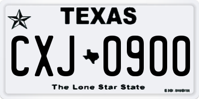 TX license plate CXJ0900