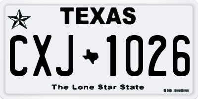 TX license plate CXJ1026