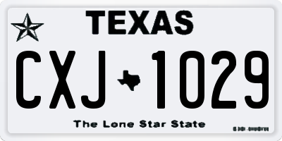 TX license plate CXJ1029