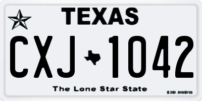 TX license plate CXJ1042