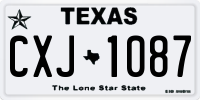 TX license plate CXJ1087
