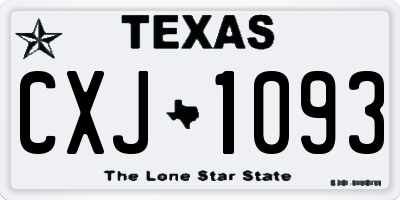 TX license plate CXJ1093