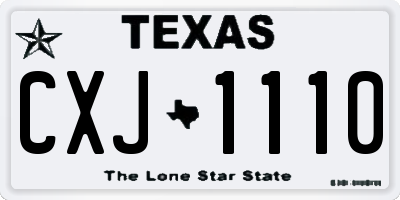 TX license plate CXJ1110