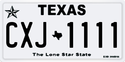 TX license plate CXJ1111