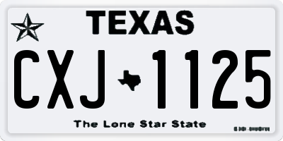 TX license plate CXJ1125