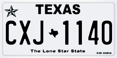 TX license plate CXJ1140