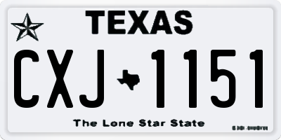 TX license plate CXJ1151