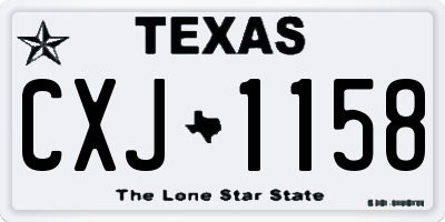 TX license plate CXJ1158