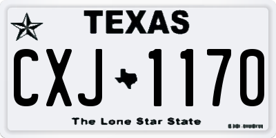 TX license plate CXJ1170
