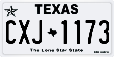 TX license plate CXJ1173