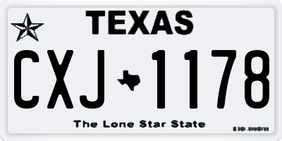 TX license plate CXJ1178