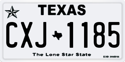 TX license plate CXJ1185