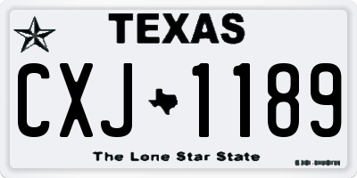 TX license plate CXJ1189