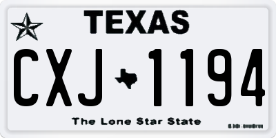 TX license plate CXJ1194