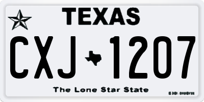 TX license plate CXJ1207