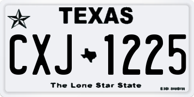 TX license plate CXJ1225