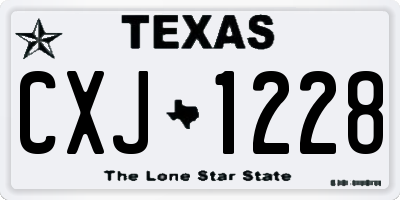 TX license plate CXJ1228