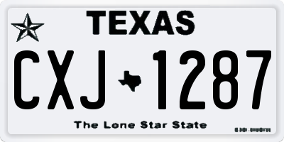 TX license plate CXJ1287