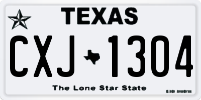 TX license plate CXJ1304