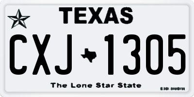 TX license plate CXJ1305