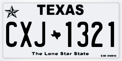 TX license plate CXJ1321