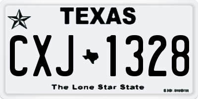 TX license plate CXJ1328