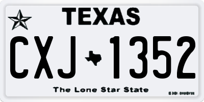 TX license plate CXJ1352
