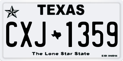 TX license plate CXJ1359