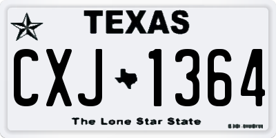 TX license plate CXJ1364