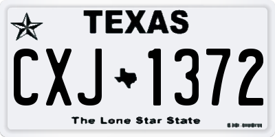 TX license plate CXJ1372