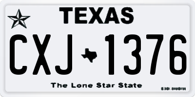 TX license plate CXJ1376