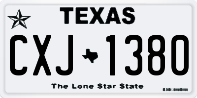 TX license plate CXJ1380