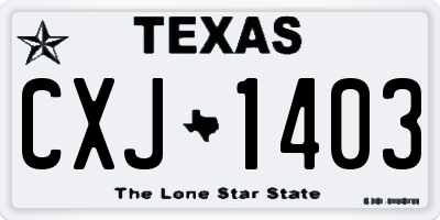 TX license plate CXJ1403