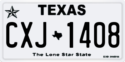 TX license plate CXJ1408