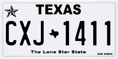 TX license plate CXJ1411