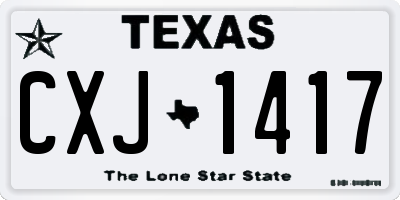 TX license plate CXJ1417