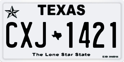TX license plate CXJ1421