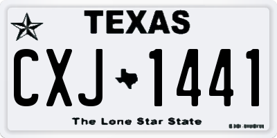 TX license plate CXJ1441