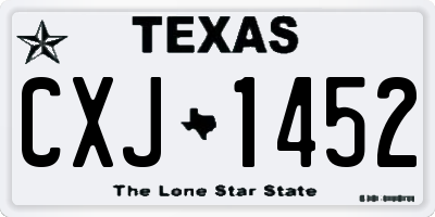 TX license plate CXJ1452