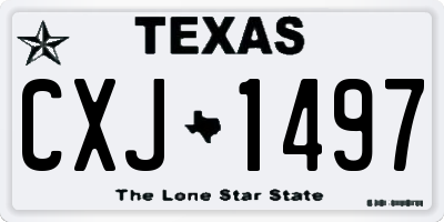 TX license plate CXJ1497