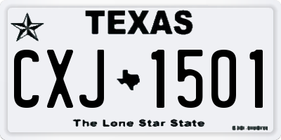 TX license plate CXJ1501