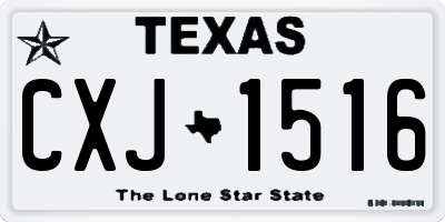 TX license plate CXJ1516