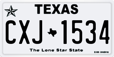 TX license plate CXJ1534