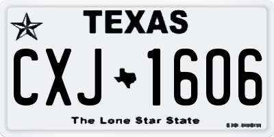 TX license plate CXJ1606