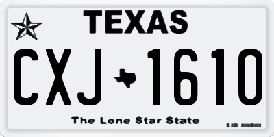 TX license plate CXJ1610