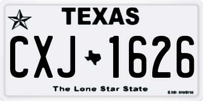 TX license plate CXJ1626