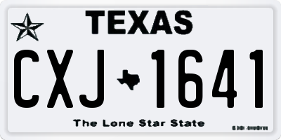 TX license plate CXJ1641