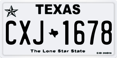 TX license plate CXJ1678