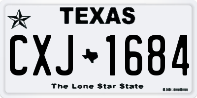 TX license plate CXJ1684